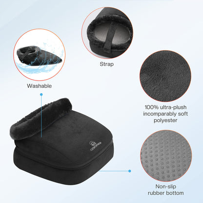 COMFIER Foot Massager with Heat, Electric Foot Warmer for Women,Men Gifts, Shiatsu Feet Massager Machine for Plantar Fasciitis,Neuropathy, 2-in-1 Foot & Back Massager, Foot Heater Fits up to 12”