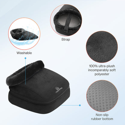 COMFIER Foot Massager with Heat, Electric Foot Warmer for Women,Men Gifts, Shiatsu Feet Massager Machine for Plantar Fasciitis,Neuropathy, 2-in-1 Foot & Back Massager, Foot Heater Fits up to 12”