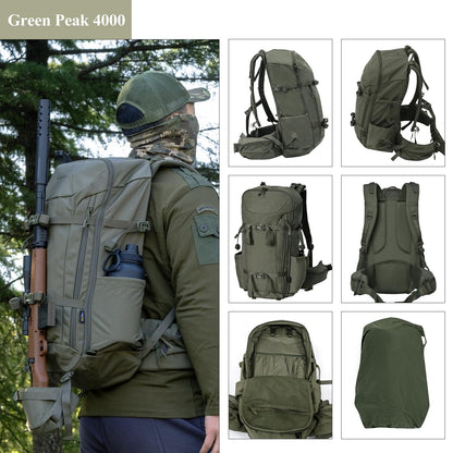JOMAILIEEL Hunting Backpack for Men, 40L Waterproof Silent Pack with Rifle Holder and Bow Carry System, Rain Cover, Durable UTX Buckles and YKK Zippers