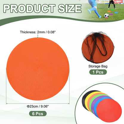 YELARXI Spot Markers, Poly Spot Marker for Agility Training Floor Dots Non Slip Flat Field Cones 15 Pcs & 9 in & Orange - for (Soccer/Speed Training/Gaming/Basketball/Dance Practice)