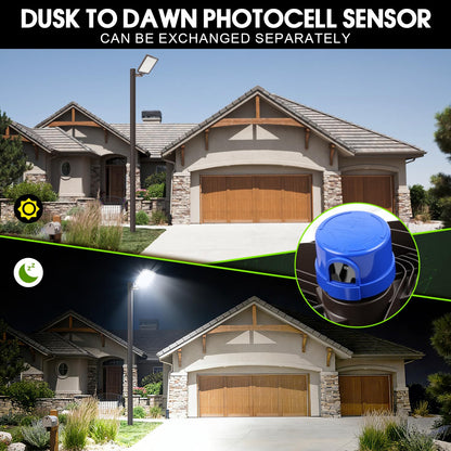 Dream Eeve 350W LED Parking Lot Light Slip Fitter Mount 52500LM Dusk to Dawn 5000K Outdoor Area Security Commercial IP65 Waterproof 100-277V for Driveway Parking Lot Stadium