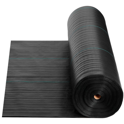 VEVOR Weed Barrier Fabric Heavy Duty, 6x250FT 5oz Landscape Fabric, Woven Weed Blocker Fabrics, Garden Fabrics Weeds Barrier, Weeds Control Ground Cover, Geotextile Webbing, Gardening Mat, Black