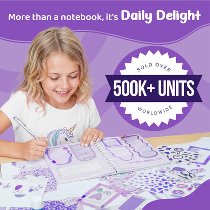 jackinthebox Gratitude Journal Kit for Girls Ages 8–12, 242 pcs, Scrapbooking Journal Set for Teen, Tween Girls, 10 Fun Gratitude Exercises, Art & Craft Kit Gift for Girl 8 9 10 11 12