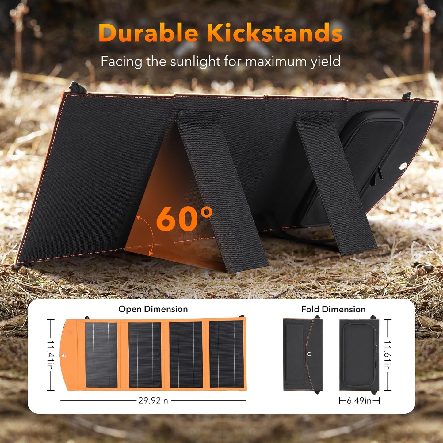 SOLUPUP Solar Panels 30W Portable Foldable Solar Charger with 5V USB-A and USB-C Fast Charging Compatible with iPhone, iPad, Samsung, Power Banks, IPX5 Waterproof Perfect for Camping, Hiking, Outdoor