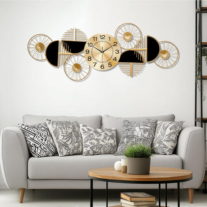 Large Wall Clock,Modern Silent Non-Ticking Metal Wall Art Wall Clocks Battery Operated, Horizontal or Vertical Hanging Clock for Living Room, Kitchen, Bedroom, or Office Wall Decor (40")