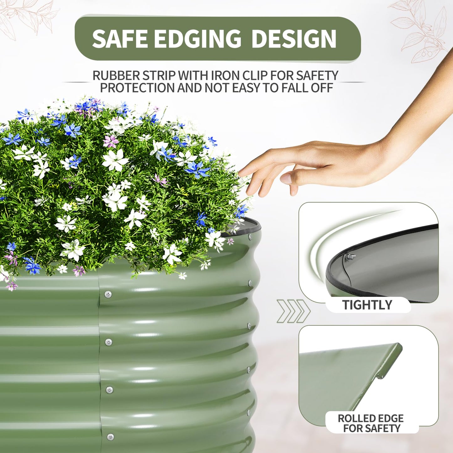 Permade Galvanized Raised Garden Bed Outdoor- 2 Pcs Raised Beds for Gardening| Metal Planter Box, Steel Raised Garden Bed Kit with Gloves for Vegetables, Flower, Herbs (6x2x1.4FT, Green)