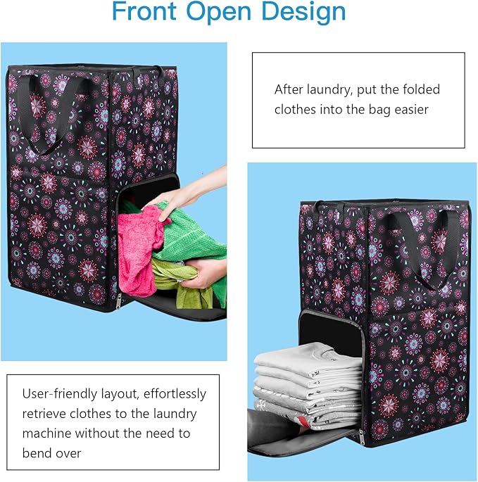 Bukere Laundry Backpack Bag for Women Girls, Extra Large Laundry Basket Hamper
