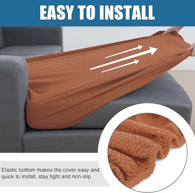 Smiry Waterproof Couch Cushion Covers, Stretch Jacquard Sectional Couch Covers