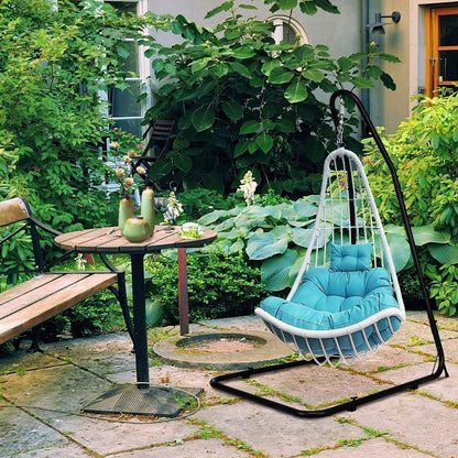 FANTASK Adjustable Hammock Stand, Outdoor Height Adjustable Solid Steel Heavy Duty Stand, Outdoor & Indoor Arc Hanging Hammock Stand for Hammock Air Porch Swing Chair, 75" to 94.5"