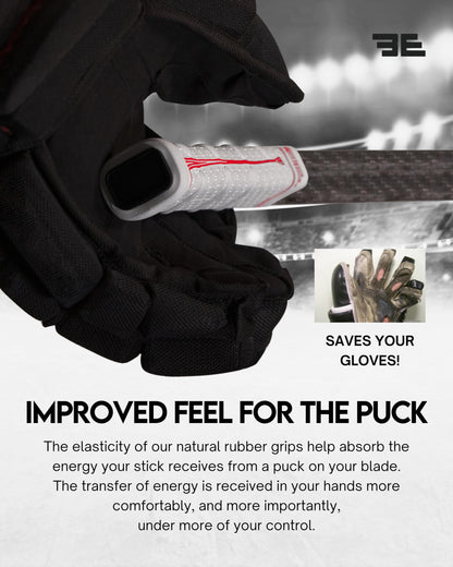Buttendz Fusion Z Hockey Stick Replacement Grip - Reusable Design, Small Knob Player Grip for Top Hand Mobility, Fits All Stick Sizes (Black, Fire Drip)