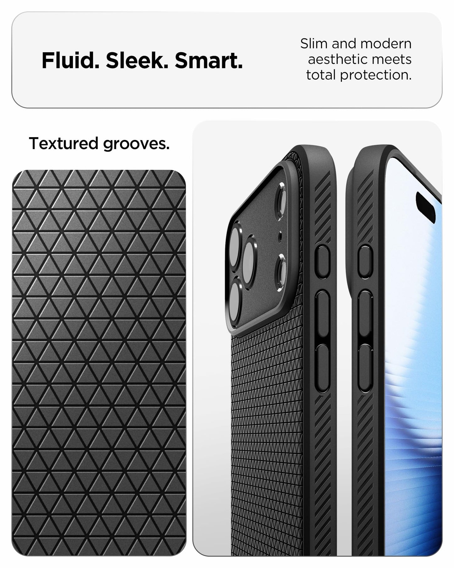 Spigen Liquid Air Case Compatible with iPhone 17 Pro (2025) [Military-Grade Drop Protection] - Matte Black