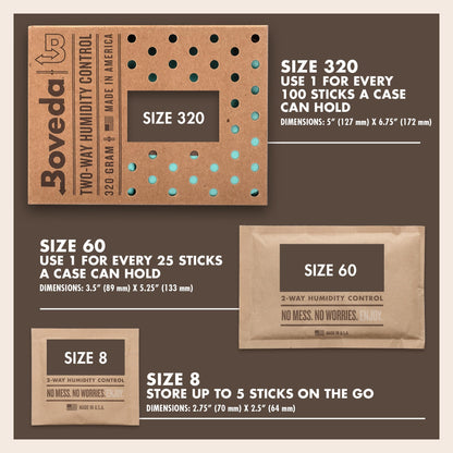 Boveda 72% Two-Way Humidity Control Packs For Wood Containers – Size 60 – 4 Pack – Moisture Absorbers – Humidifier Packs – Hydration Packets in Resealable Bag