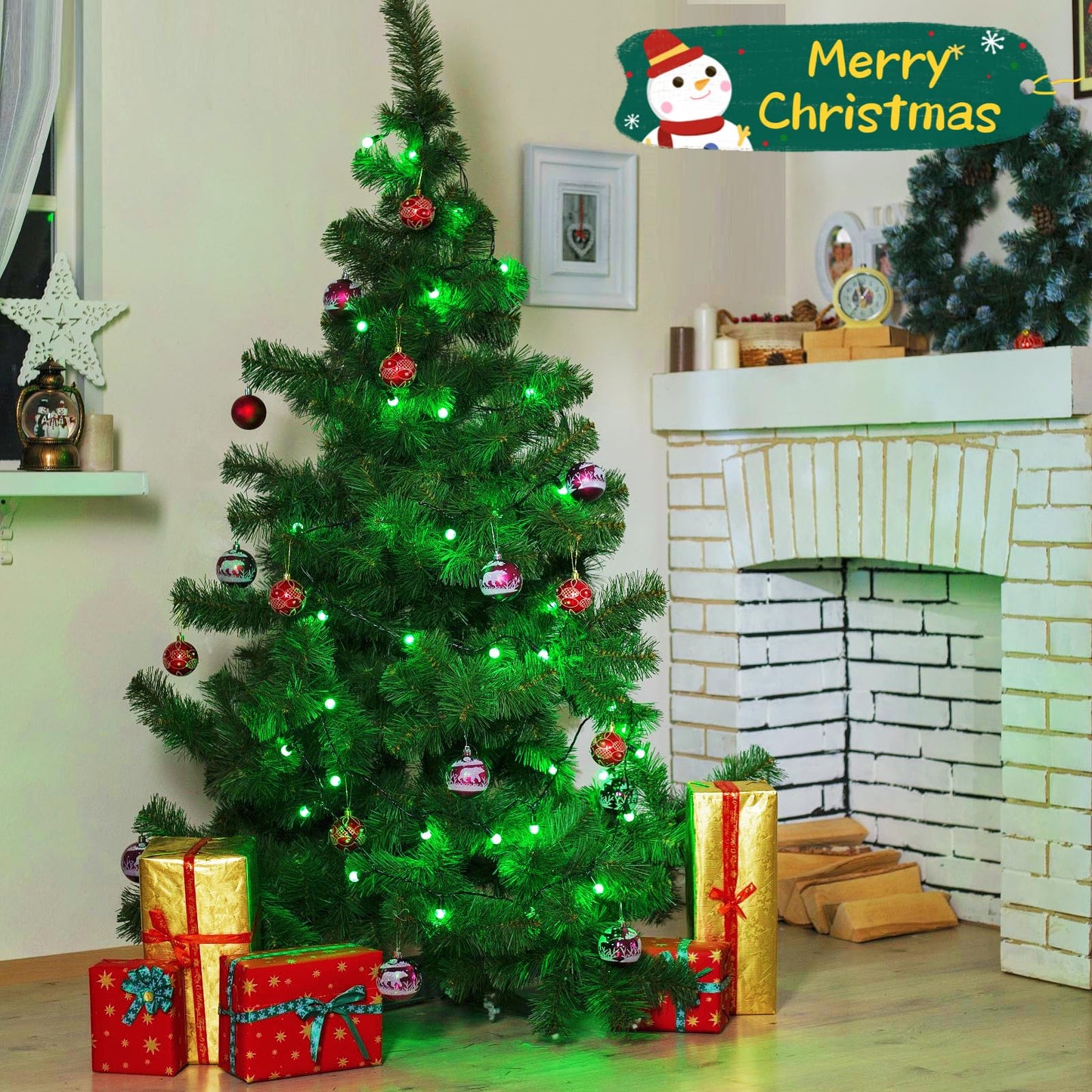 75.8 FT 200 LED Green Christmas String Lights Outdoor & Indoor, Memory Function & Timer & 8 Modes, Extendable Ultra Bright Green Wire Waterproof Mini Lights for Christmas Tree Yard Holiday Party Decor