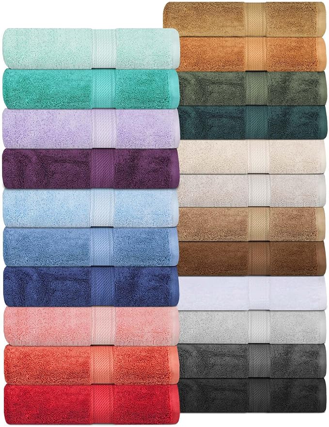 Superior Egyptian Cotton Pile Face Towel/Washcloth Set of 6, Ultra Soft Luxury