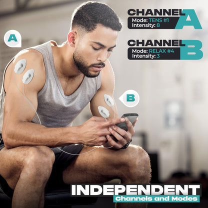 TENS Unit Muscle Stimulator, EMS Massager Machine for Shoulder, Neck, Sciatica and Back Pain Relief, Electronic Pulse Massage Physical Therapy, Silver