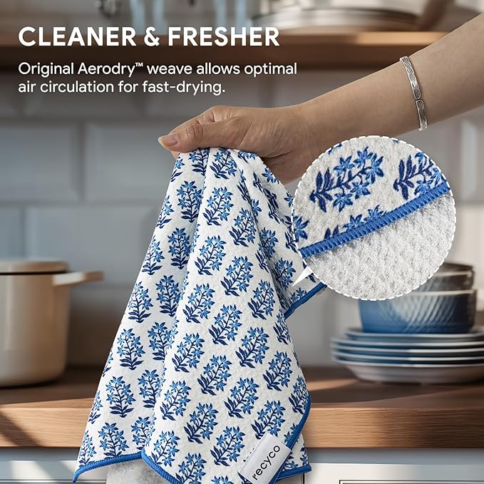 RECYCO Waffle Kitchen Towel Set of 2