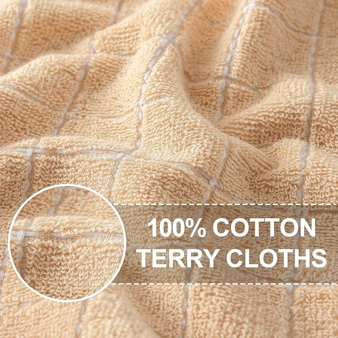 Homaxy 100% Cotton Terry Kitchen Towels, Checkered Designed, Soft and Super