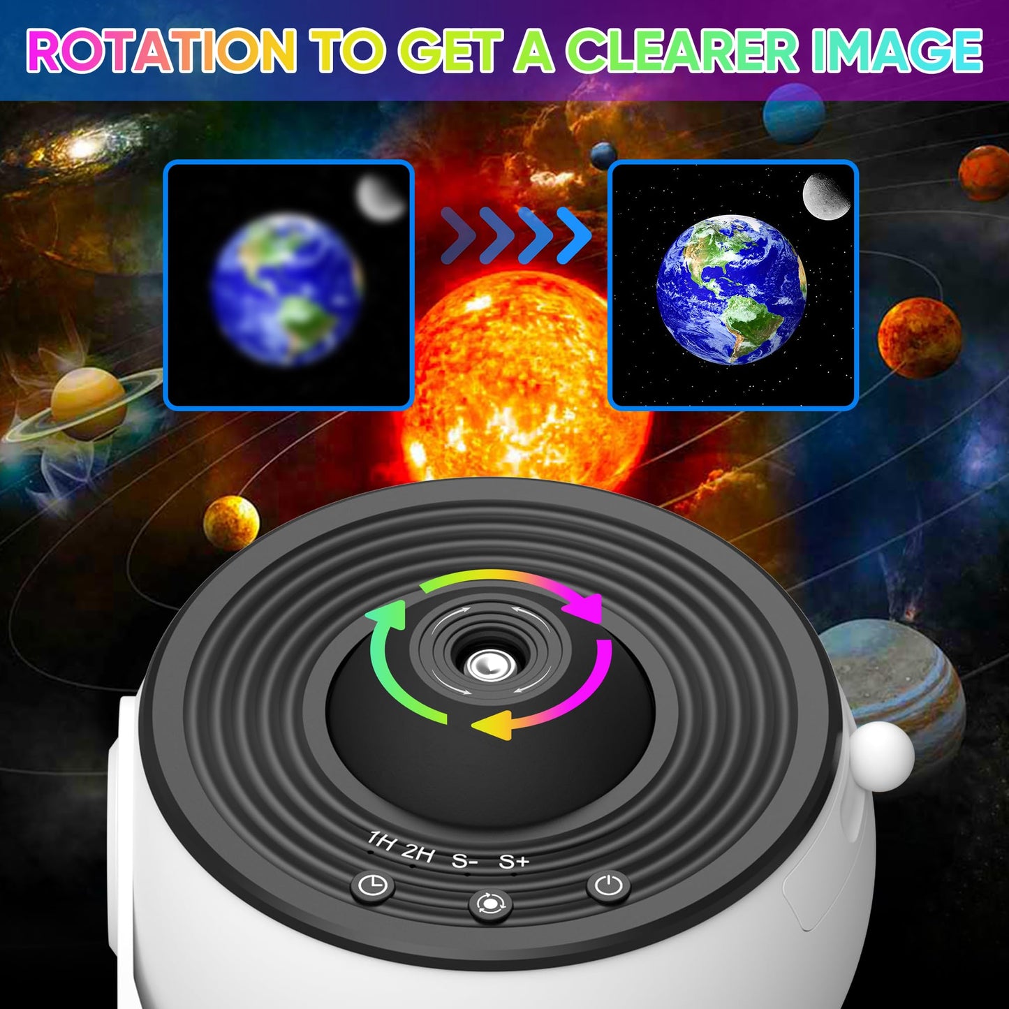 FlyLily Galaxy Projector, 13 in 1 HD Planetarium Star Projector for Bedroom, 360 Rotating Star Light with Adjustable Knob and Timer for Kids, Ceiling, Gifts, Room Decoration