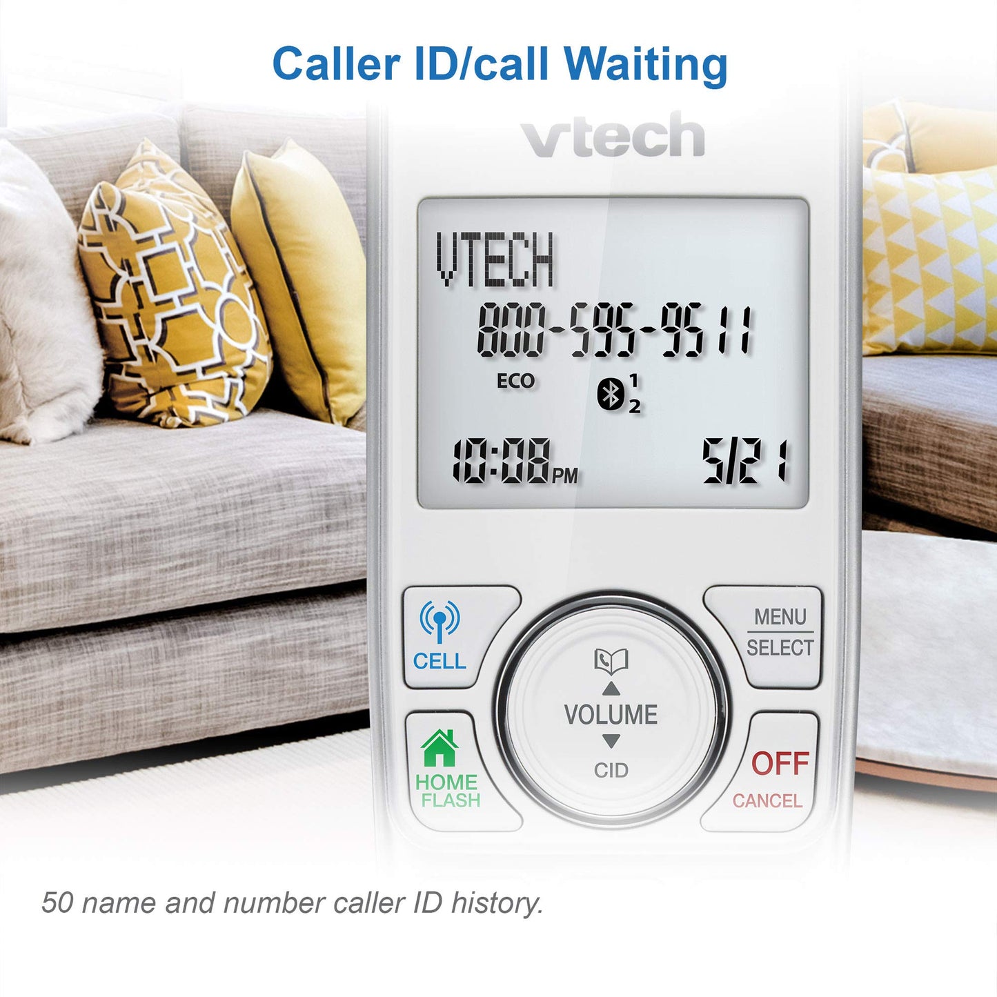 VTech VS112-4 Bluetooth 4 Handset Cordless Phone for Home with Answering Machine, Call Blocking, Caller ID, Intercom and Connect to Cell