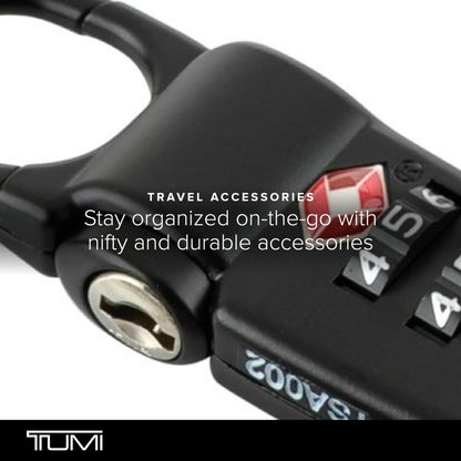 TUMI - TSA Lock Box - Combination Lock for Luggage & Backpack - TSA-Approved Locks - Travel Security Accessories - Set of 3 - Black/Silver/Red
