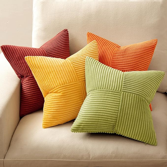 MIULEE Burnt Orange Decorative Throw Pillow Covers 18x18 Inch Set of 4 Boho