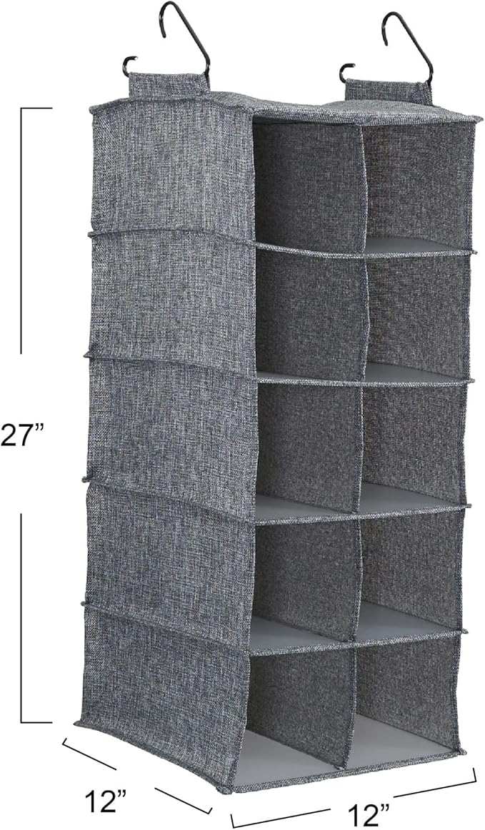 Household Essentials 10 Pocket Hanging Shoe Closet Organizer