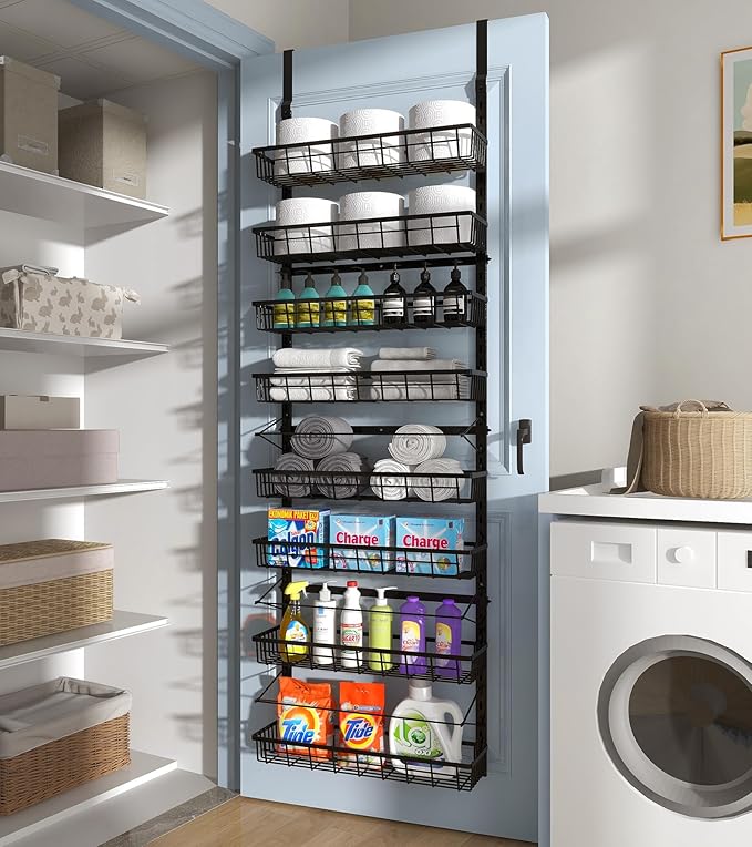 Over The Door Pantry Organizer, Wall Mount Spice Rack, Pantry Hanging Storage