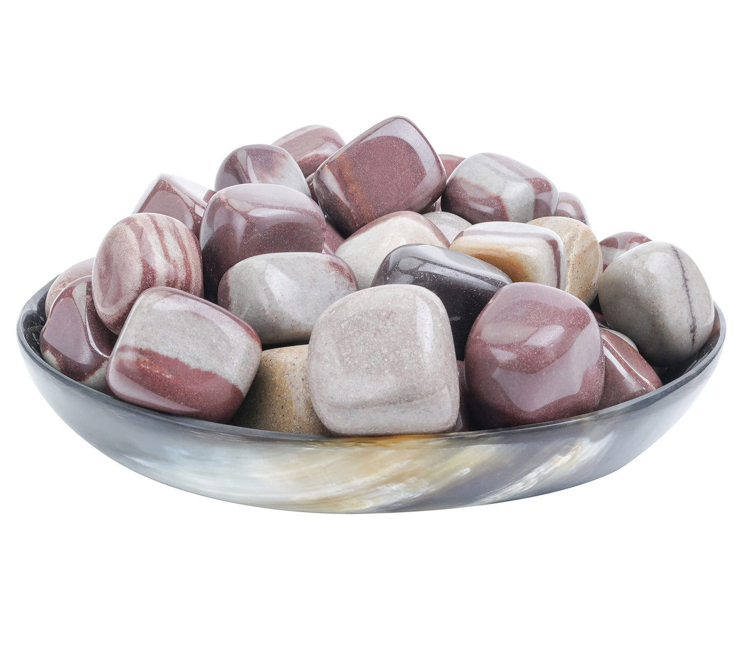 ZAICUS 1lb Narmada Tumbled Stones | Polished Crystals Healing | Natural Stones | Feng Shui | Chakra Balancing | Good Luck | Reiki Gift | Home Decor | Size 20-25 mm