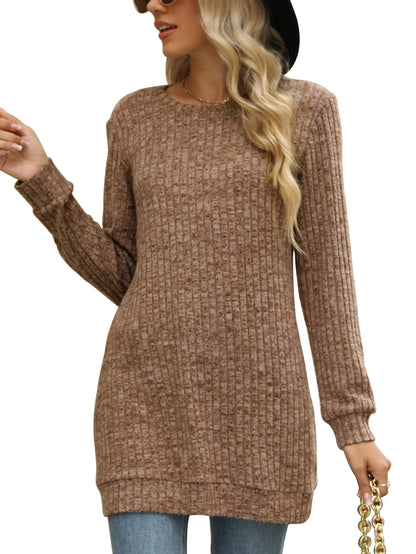 Sweaters for Women Long Sleeve Crewneck Sweatshirt Loose Casual Tunic Tops