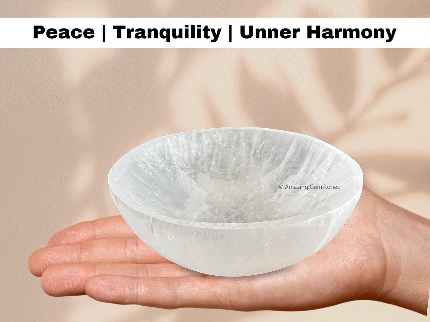 Amazing Gemstone Selenite Bowl - 4" Round Selenite Crystal to Charge your Healing Stones and Crystals - Selenite Charging Plate Bowl
