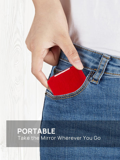 OMIRO Compact Mirror, 1X/3X Magnifying Mirror with Velvet Cover, Pocket Ultra Portable for Purses and Travel(Christmas Red)