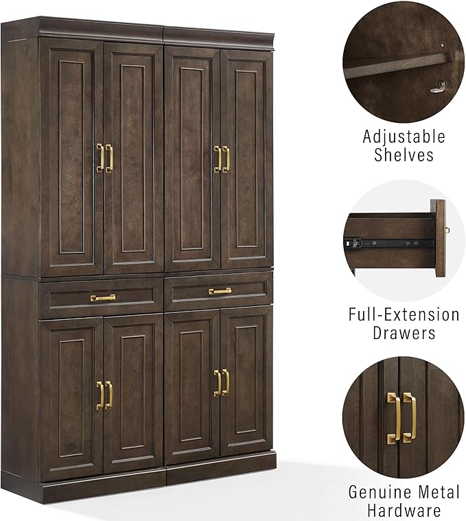 Crosley Furniture Stanton 2-Piece Pantry Storage Cabinet Set
