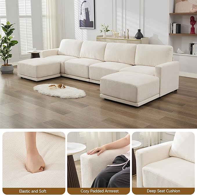 77.4" Modular Sectional Loveseat Sofa, Cloud Deep Seat Couch, Love Seat Sofas