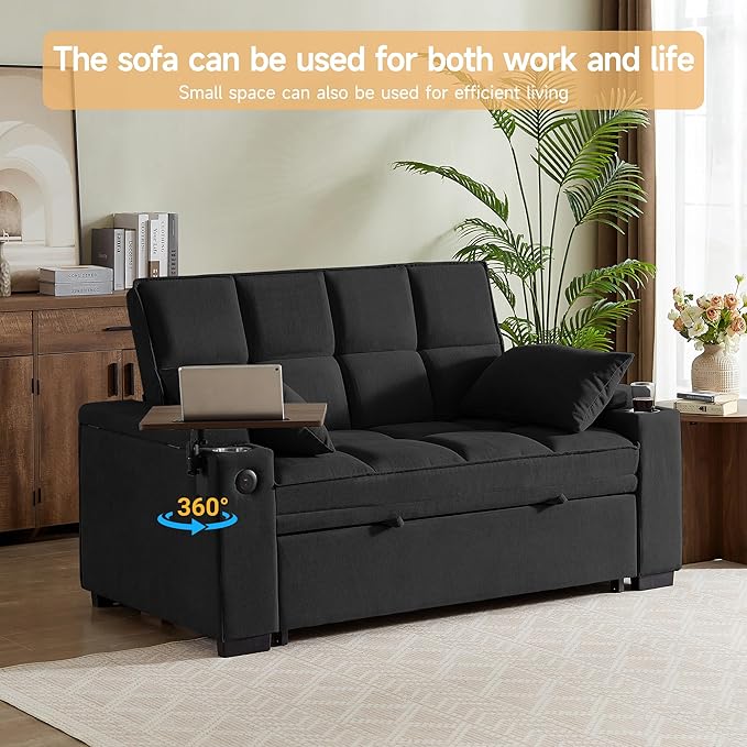 Auvsoce 65'' Chaise Lounge Chair Indoor, 3-in-1 Convertible Sofa Bed