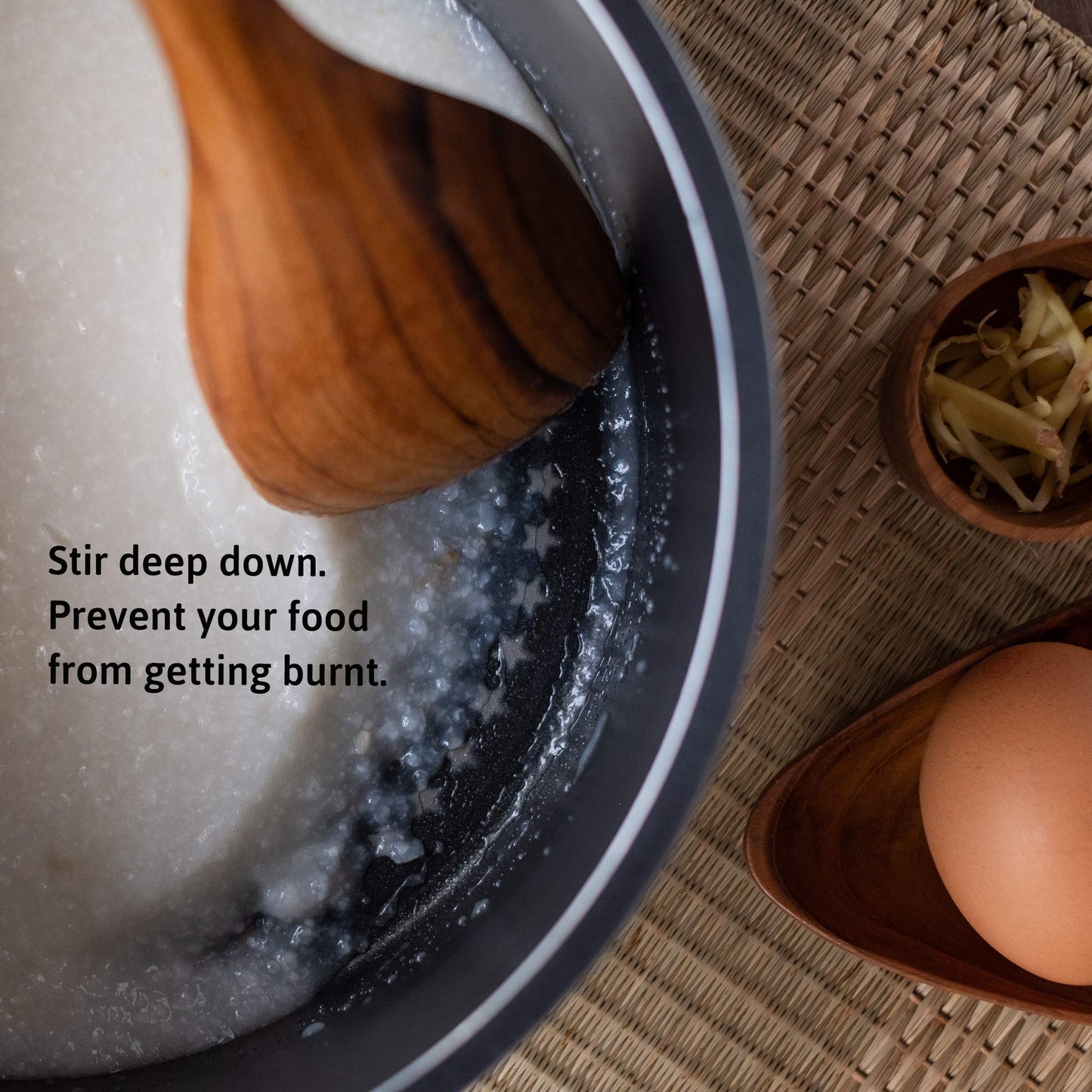 Teak Wooden Spoon for Cooking, Right Hand Corner Spoon, Nonstick Cookware