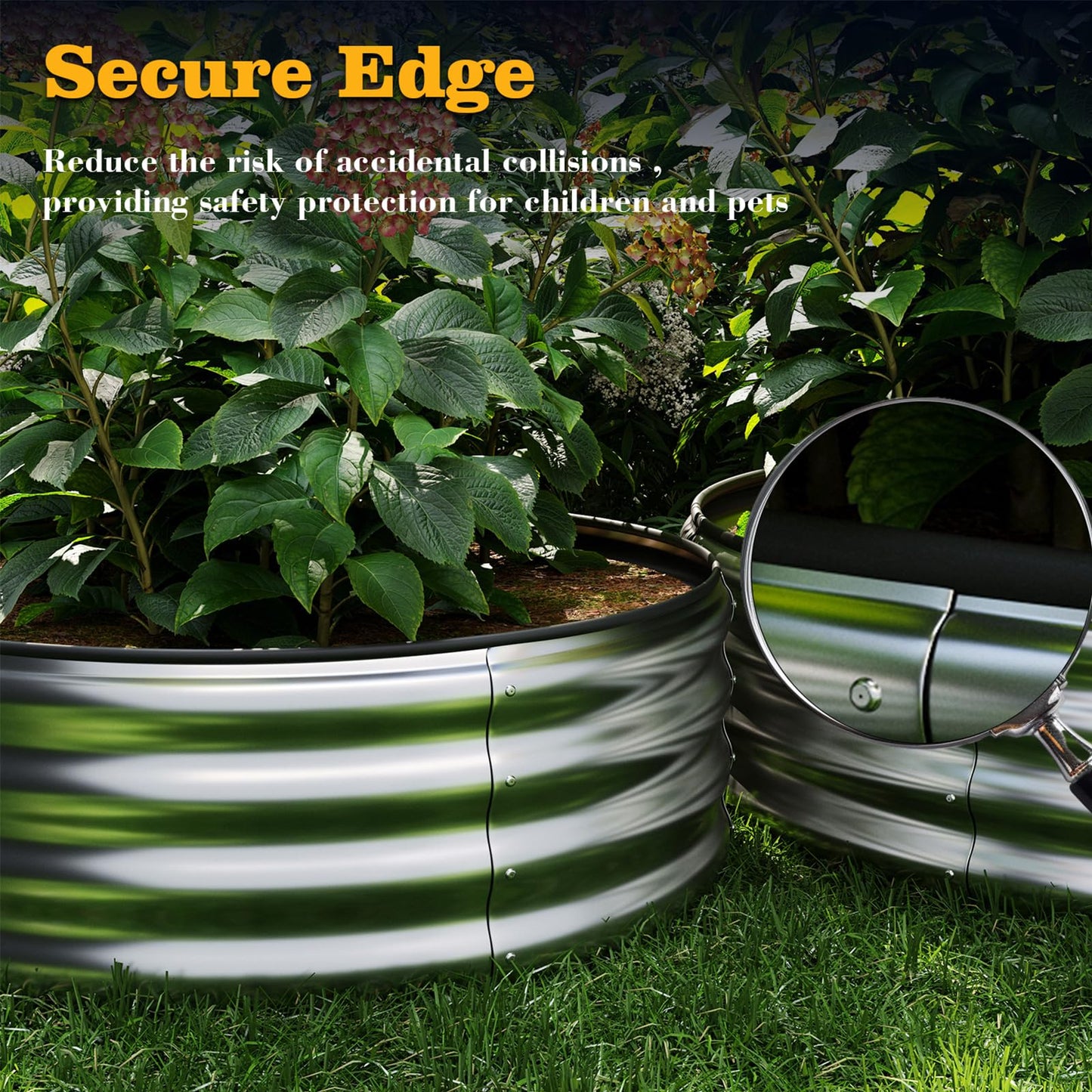 ZFHgarden Galvanized Metal Planter Round Raised Garden Bed Kit for Gardening Outdoor Galvanized Planter Outdoor 1PC Metal 6X3X1FT