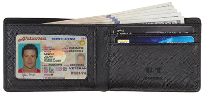Gostwo Slim Wallet for Men Minimalist Leather ID Window Front Pocket Bifold Wallet