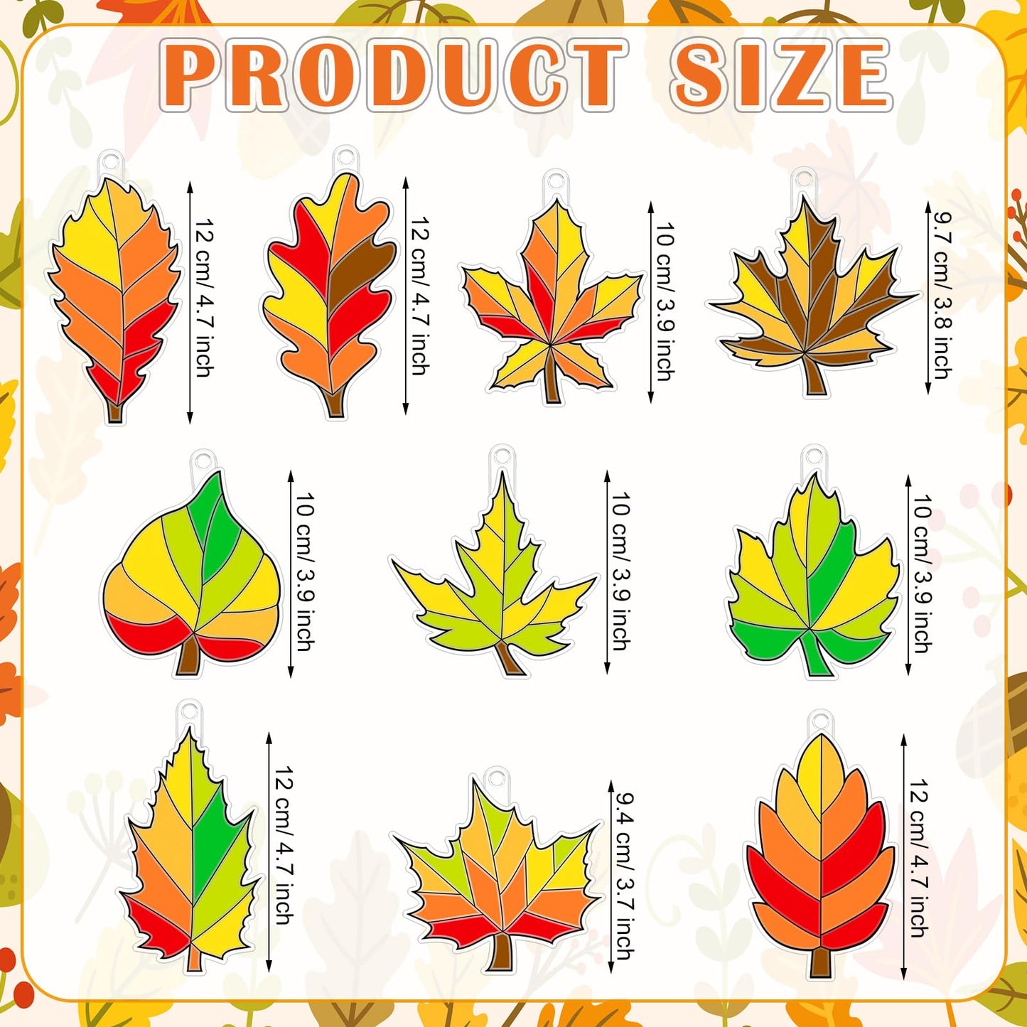 Beeveer 30 Sets Fall Leaf Suncatchers Art Kits DIY Autumn Maple Leaf Suncatcher Crafts Paint Your Own Window Ornaments for Adults Thanksgiving Harvest Activity Party Favor
