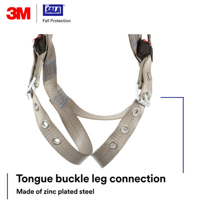 DBI-Sala 3M DBI-SALA ExoFit X100 Comfort Vest Climbing Harness Fall Protection, OSHA, ANSI, Front and Back D-Rings, Tongue Buckle Leg Straps, Quick Connect Chest Buckle, Zinc Plated Steel, 1401119, 2X