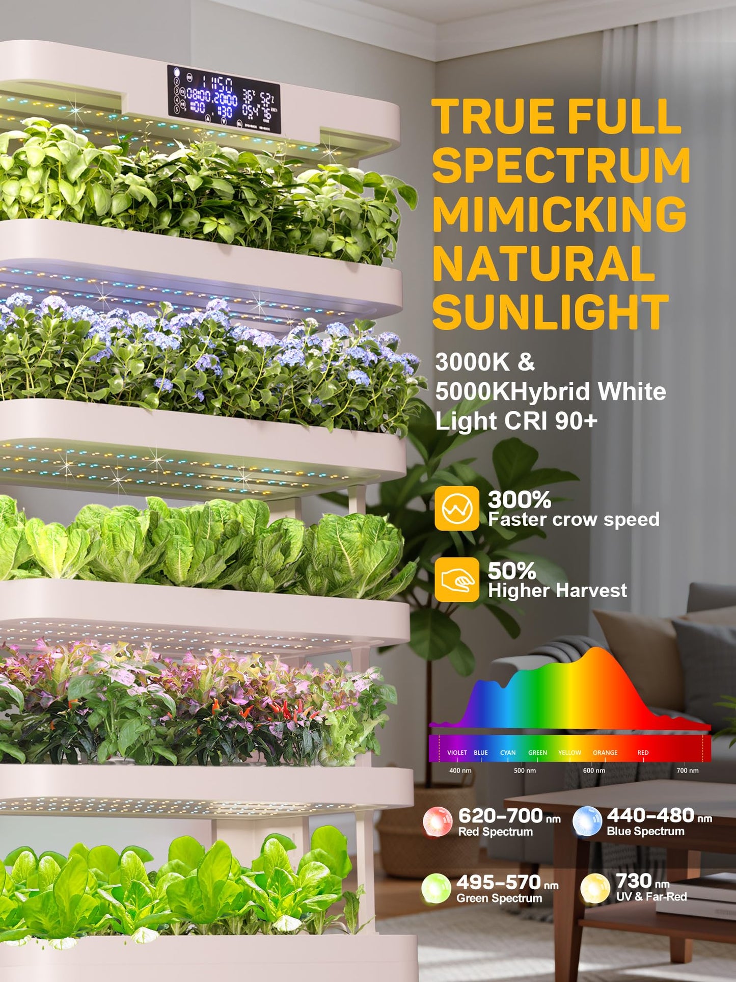 WooRoot Large Hydroponics Growing System, 148-Pod Vertical Indoor Garden, Hydroponic Tower with Full-Spectrum Grow Lights, Ultra-Quiet Pump, Dual Water Tanks, 30-Day Self-Managed for Home & Commercial