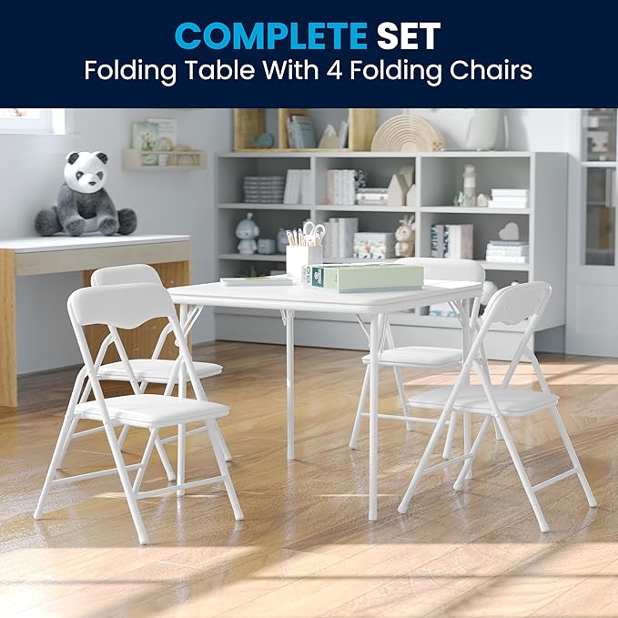 Flash Furniture Mindy Kids 5-Piece Folding Square Table and Chairs Set