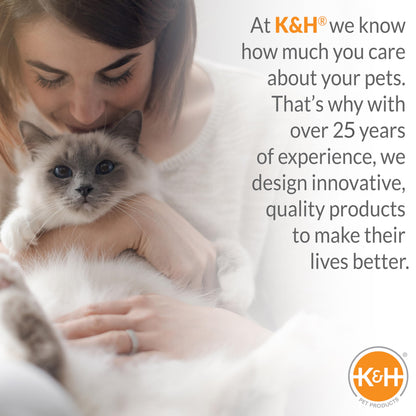 K&H PET PRODUCTS Self-Warming Cat Bed Pad, Self Heating Pad for Outdoor Cat Houses, Warming Mat for Indoor Pet Beds & Furniture, Reversible Blanket, Machine Washable - Small 21 X 17in Gray/ Black
