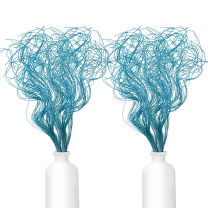 Glitter Curly Ting Ting Branches Christmas Branches Vase Filler Artificial Curly Twigs for Christmas Tree Garland Wreath Decoration, Craft Vases Home Garden Decoration (Blue, 36 Pieces)