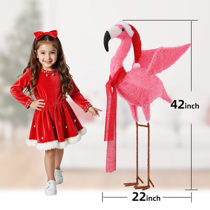 Christmas Flamingo Decorations Outdoor, Lighted Christmas Flamingo,Birthday Xmas Gifts for Women Mom,for Party Indoor, Outdoor, Yard, Garden,Holiday Season