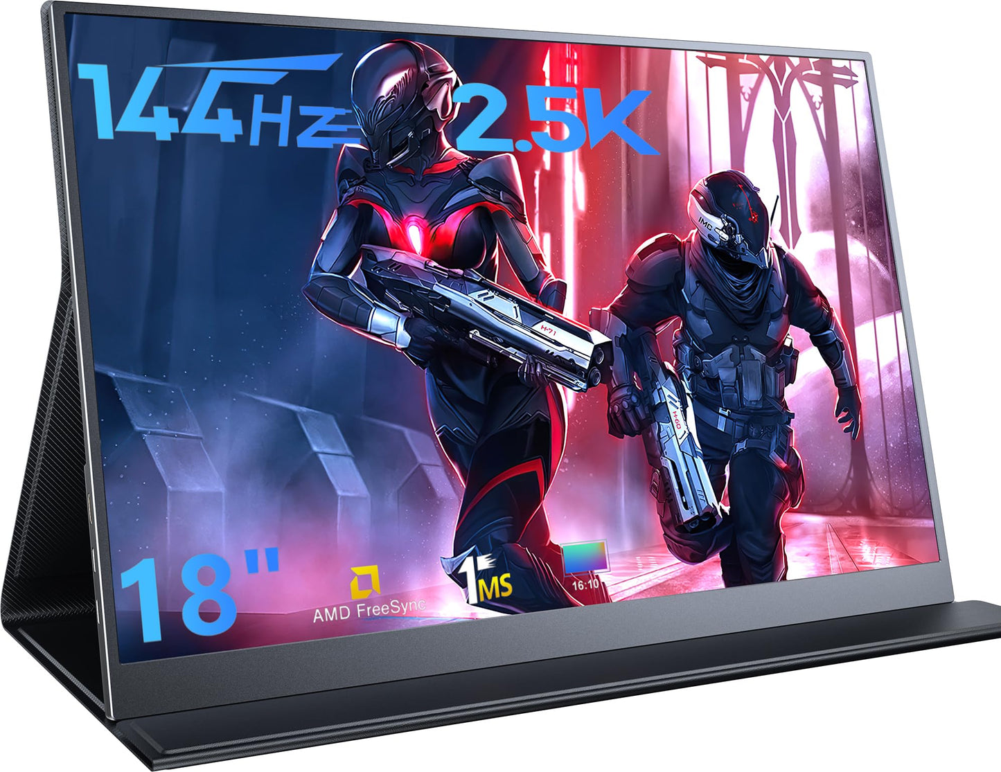 4K Portable Monitor, 16" 3840x2400 IPS Laptop Screen, 1500:1, 400 Nits Screen USB C HDMI Computer Gaming Display with Speakers & Smart Cover, Travel Monitor for PC Phone PS5/4 Xbox Switch