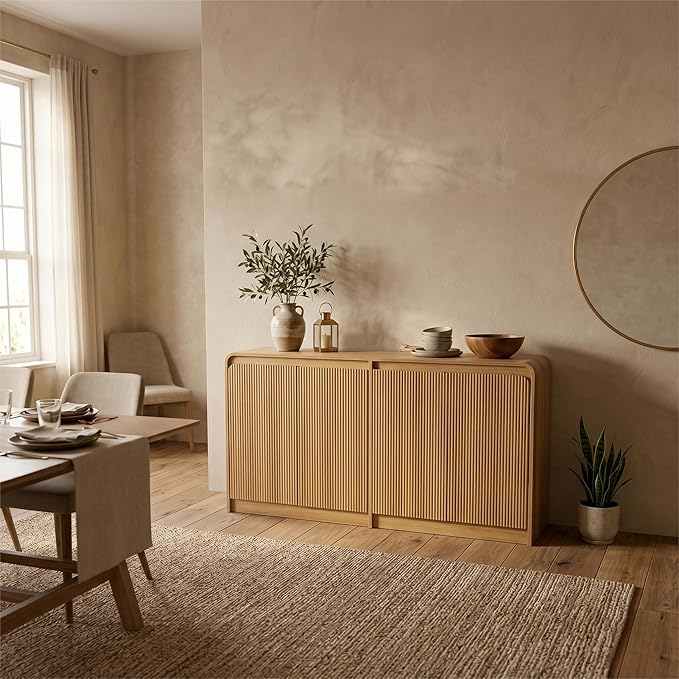 FURSUN 61" Modern Fluted Sideboard