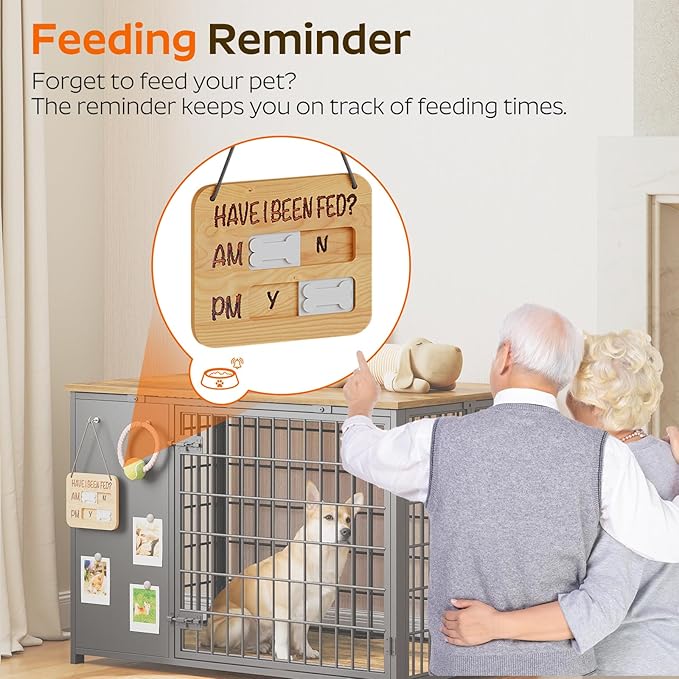 YATINEY Foldable Dog Crate Furniture, Dog Crate