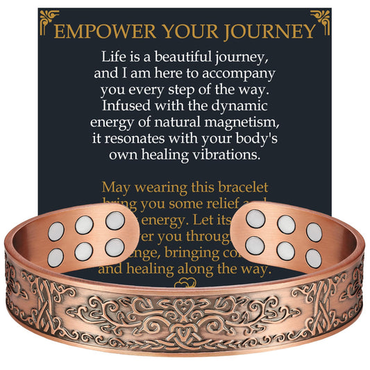 Jecanori Copper Bracelet for Men, 99.99% Pure Copper Magnetic Bracelets for Men with 3,800 Gauss Magnets