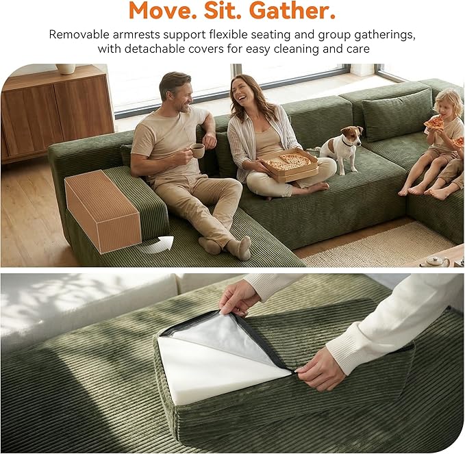 MONVANE 141" U Shaped Cloud Sectional Couch