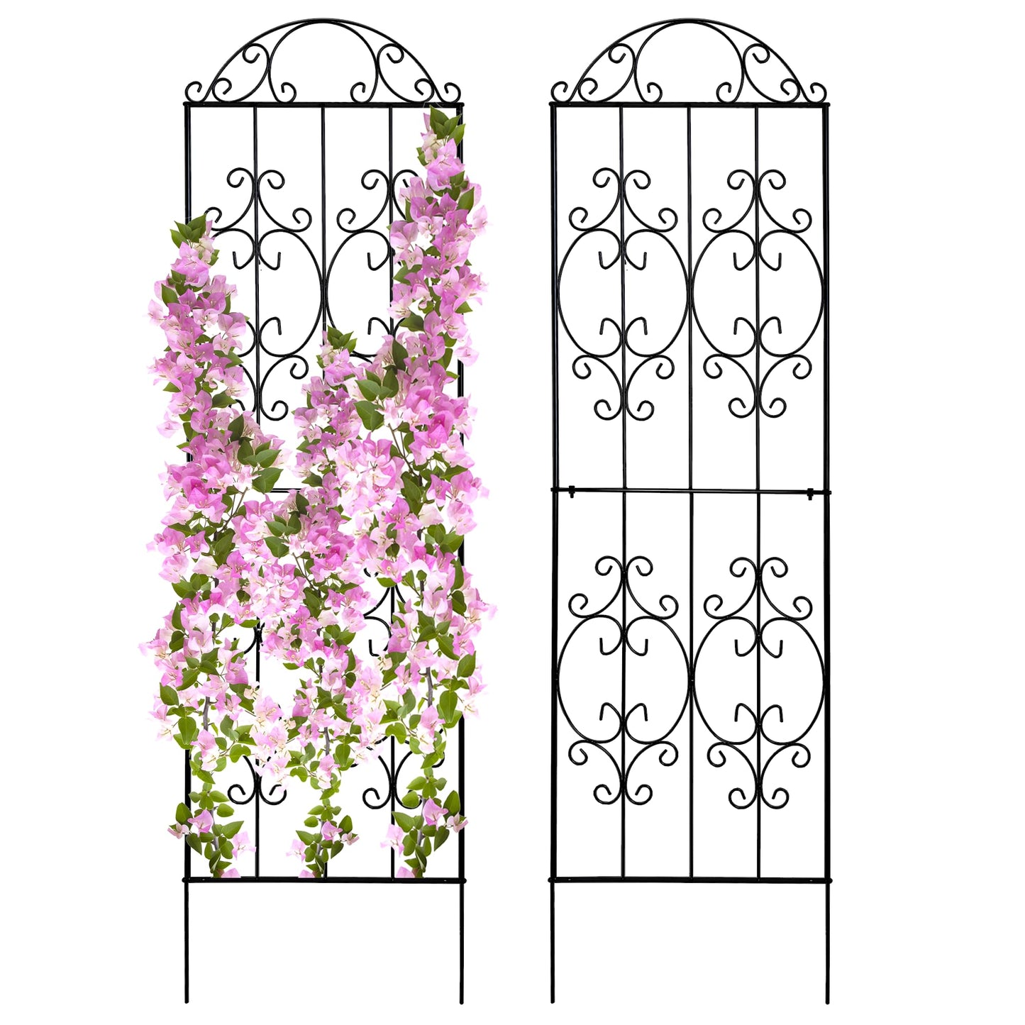 Thealyn Garden Trellis 2 Pack 80 Inch.H x 22 Inch.W Heavy-Duty Climbing Plant Trellis Metal Plant Supports Suitable Supporting Climbing Plants Outdoor, Roses, Vegetables, Vines, Flowers
